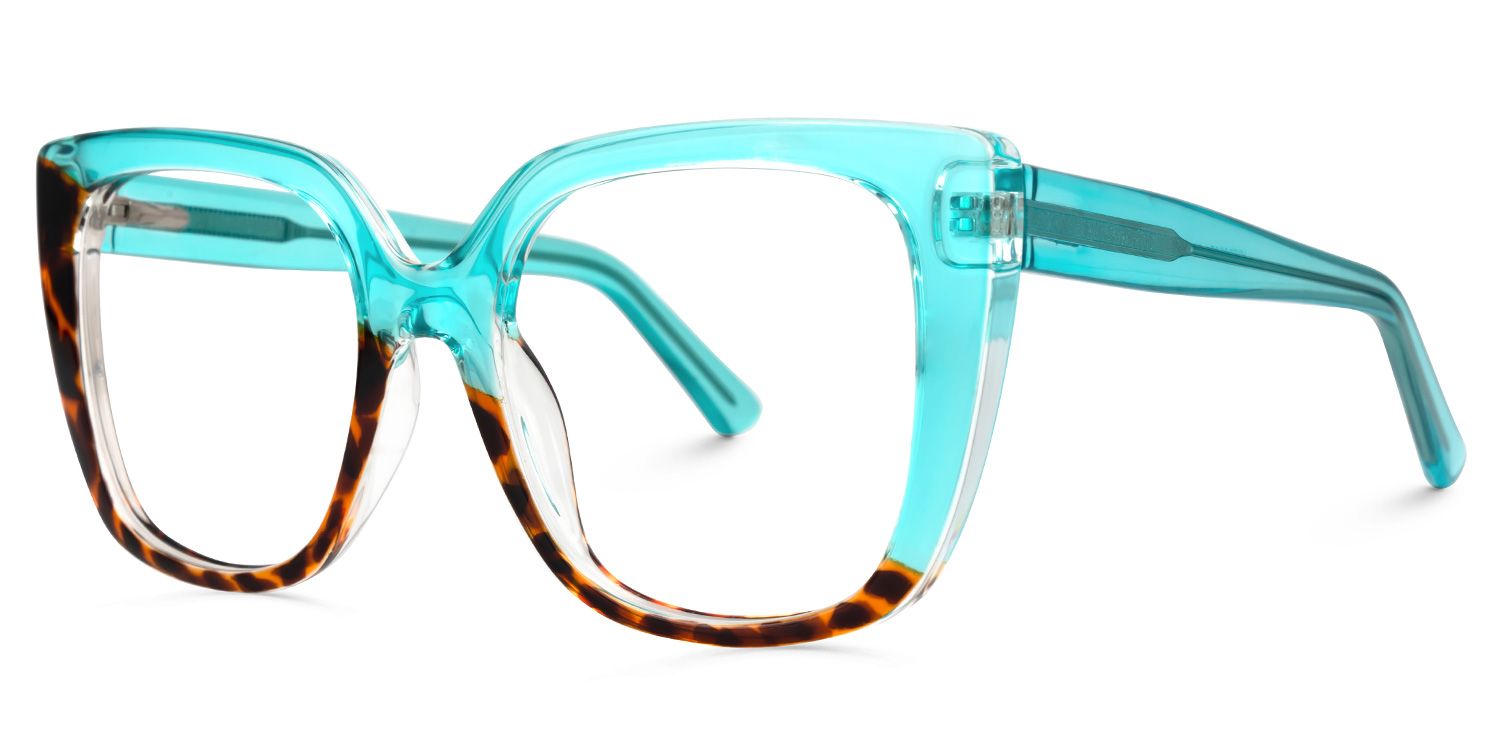 Absolom - Square Blue/Tortoise Two-tone Eyeglasses | Vooglam Front View