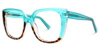 Absolom - Square Blue/Tortoise Two-tone Eyeglasses | Vooglam Front View