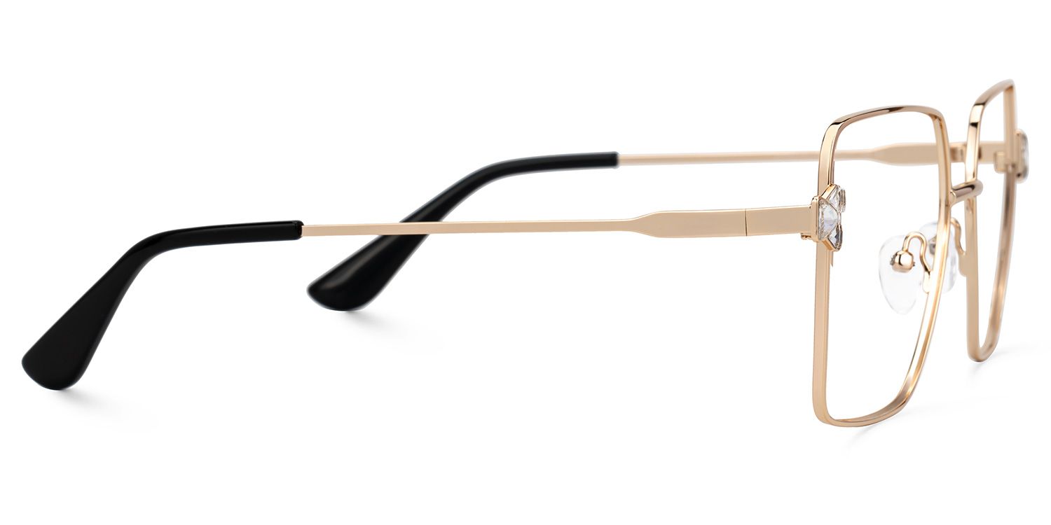 Fevziye - Square Gold Eyeglasses | Vooglam 4