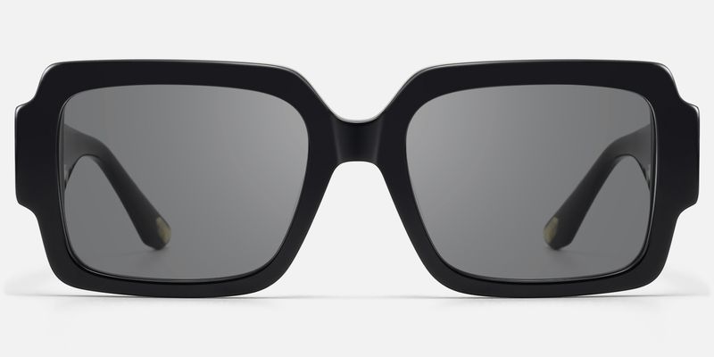 Axis - Gray Tint Black Art Deco Sunglasses | Vooglam