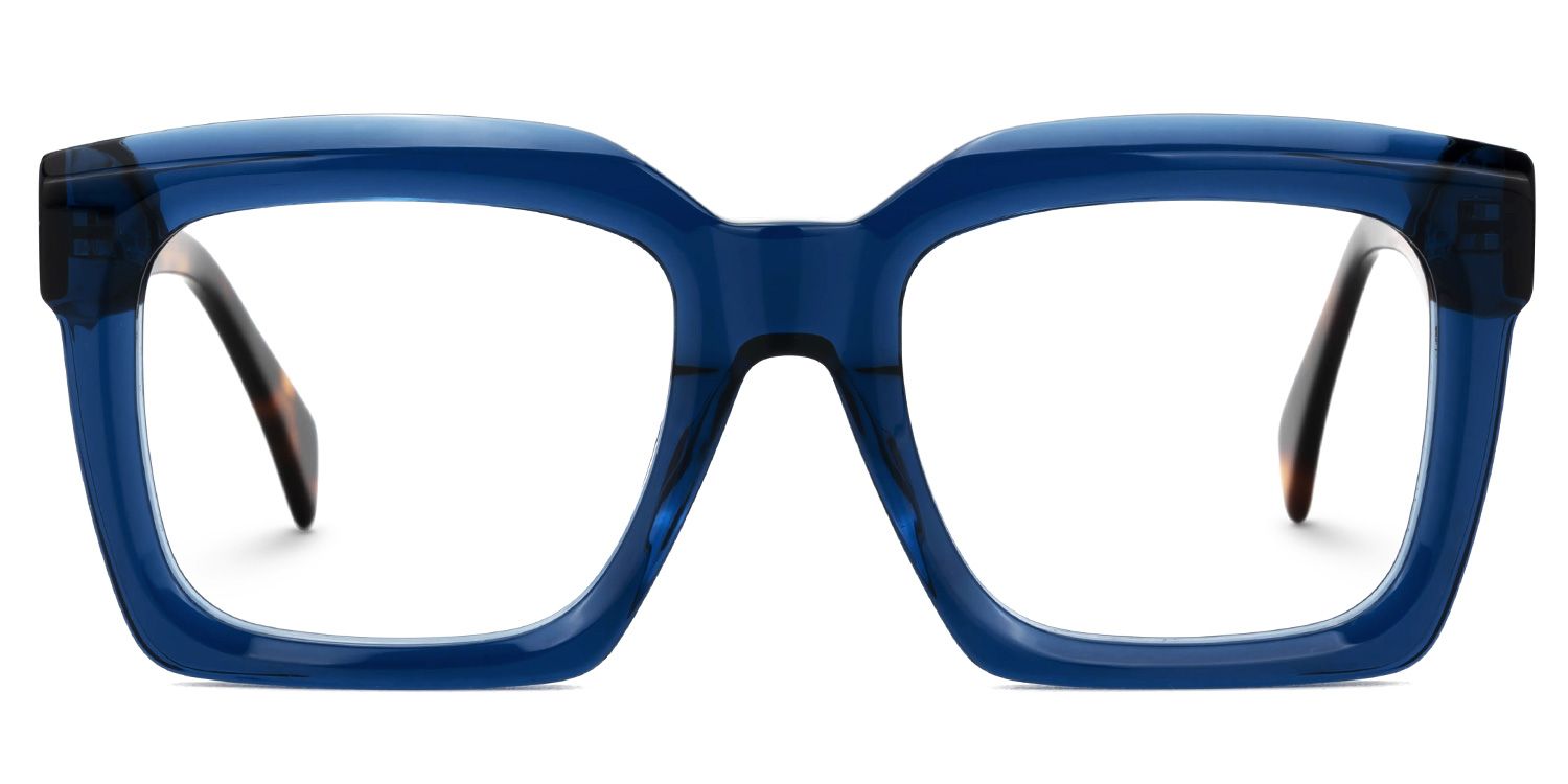 Gaerwn - Square Blue Eyeglasses by Vooglam - Angle View