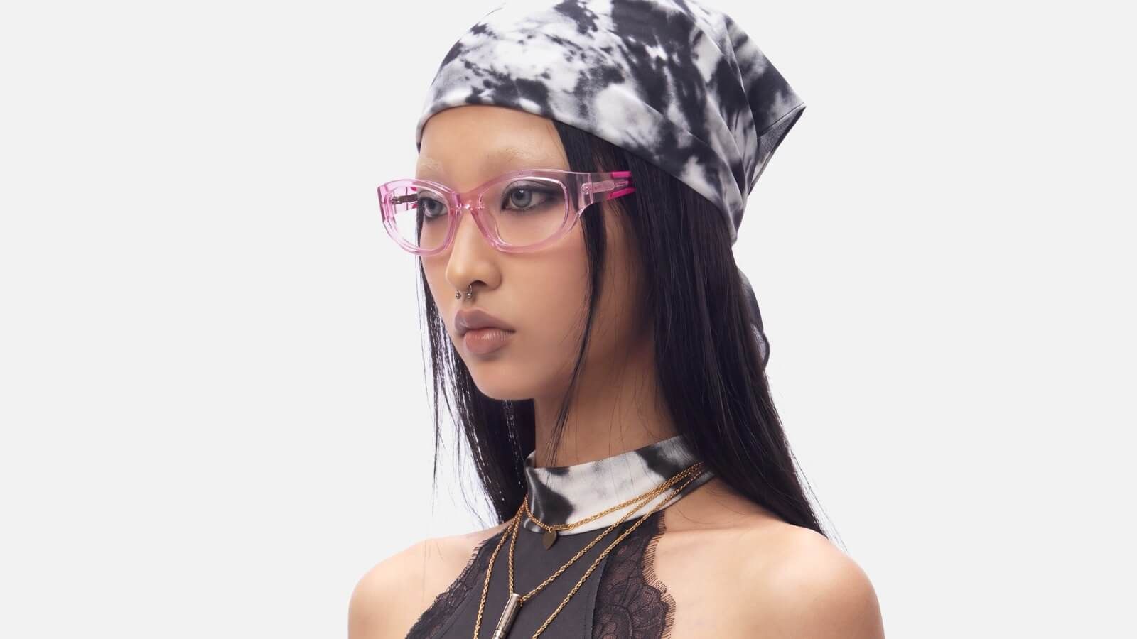 Vooglam lavender purple oval rectangle glasses: trendy tinted transparent frames with y2k star details