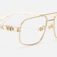 Lacey - Iconic Thin Aviator Gold Eyeglasses | Vooglam Design Details