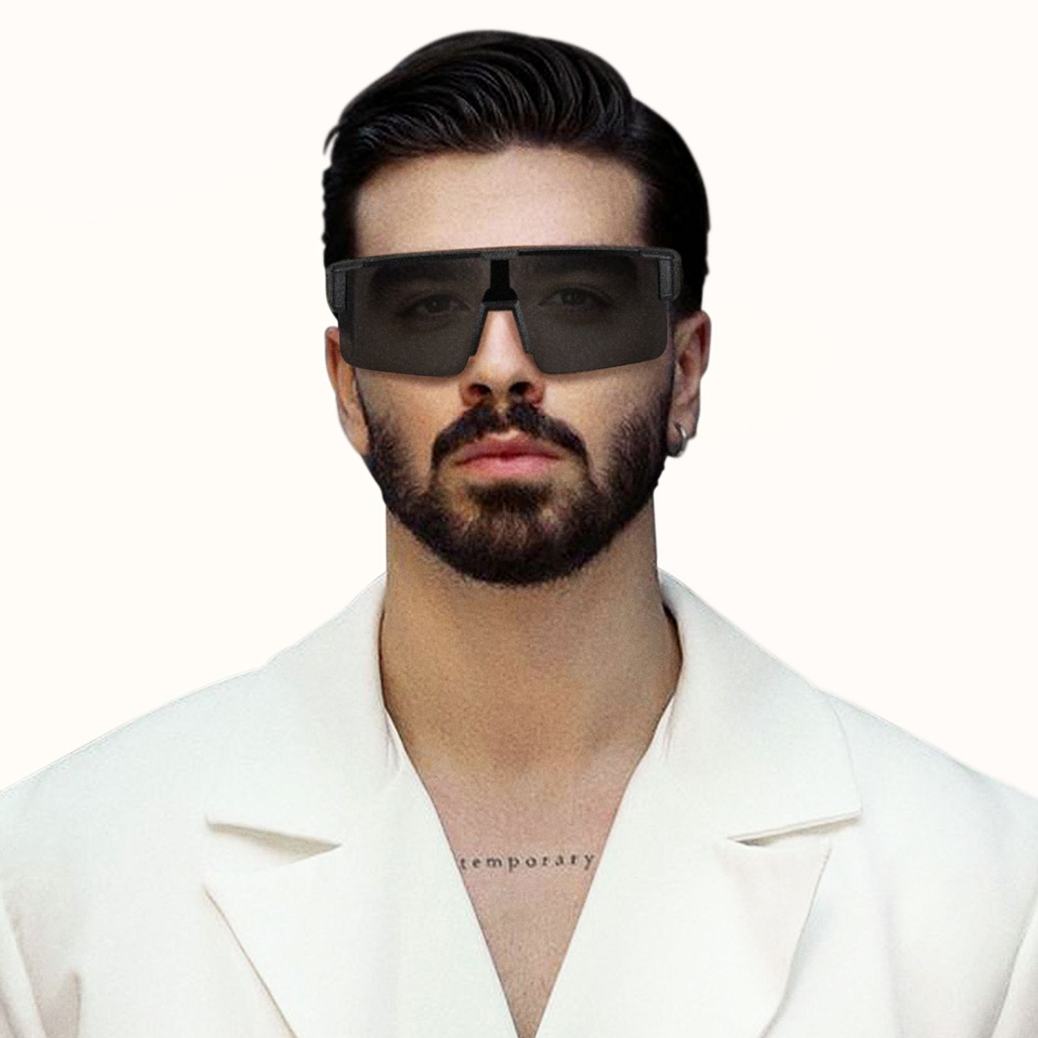 Nadim - Aviator Black Fit Over Sunglasses | Vooglam On Model