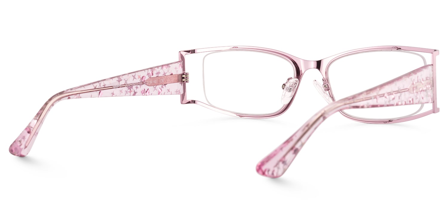 Elle - Rectangle Pink Eyeglasses