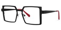 Elowen - Rectangle Black Eyeglasses | Vooglam Front View