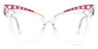 Aerith - Cat Eye Crystal Eyeglasses | Vooglam Angle View