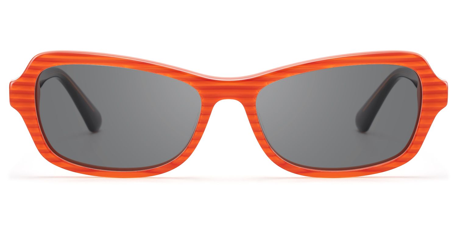Pop - Gray Lens Orange Striped Bug Eye Shades by Vooglam Product Details 1
