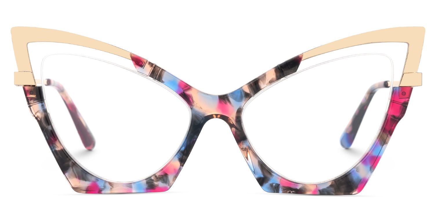 Emiko - Cat Eye Floral Eyeglasses | Vooglam Angle View