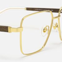 Griot - Square Gold Eyeglasses | Vooglam Design Details