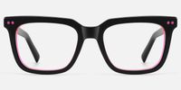 Remix - Rectangle Black Eyeglasses | Vooglam Angle View
