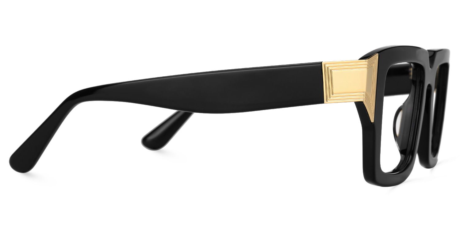 Emanita - Rectangle Black Eyeglasses | Vooglam 4