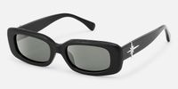 HideShades - Rectangle Black Sunglasses | Vooglam Front View