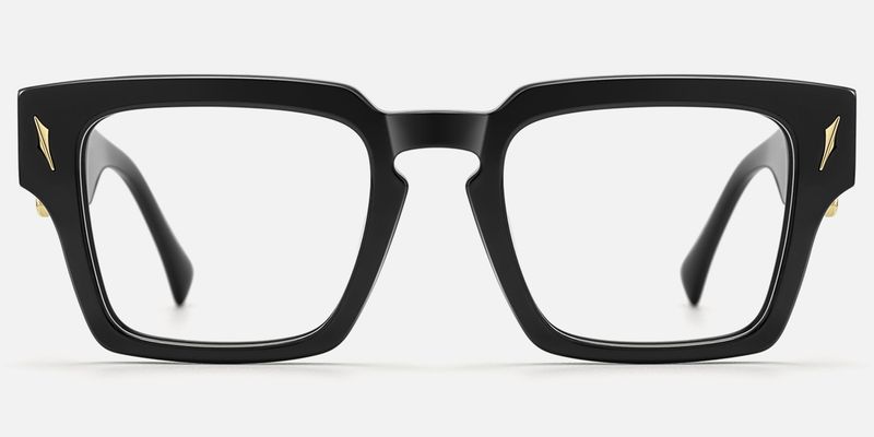 Stiletto - Rectangle Black Eyeglasses