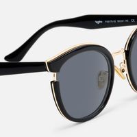 Retro - Black Round Sunglasses | Vooglam Design Details