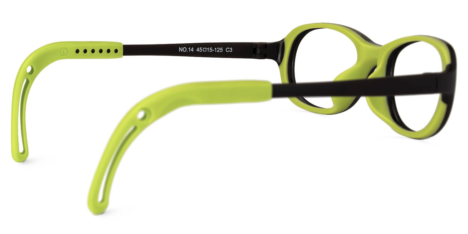 Juniper - Oval Black Kids Eyeglasses by Vooglam - Side View