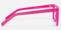 Remix - Chic Rectangle Pink Eyeglasses | Vooglam Side View