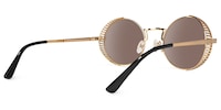 Rojas - Vintage-inspired Gold Round Sunglasses - 3