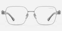The Architect - Rectangle Silver Eyeglasses | Vooglam Angle View