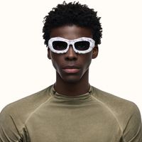 The Geologist - Geometric White Sunglasses | Vooglam On Model 2