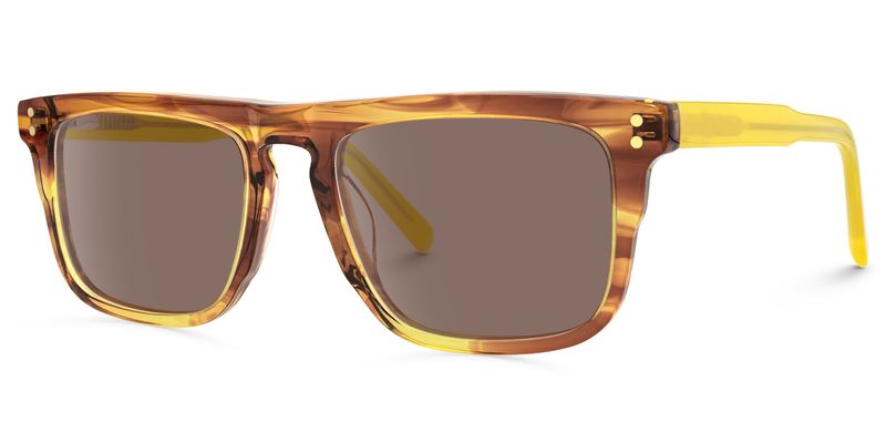 Charlotte - Rectangle Brown Sunglasses