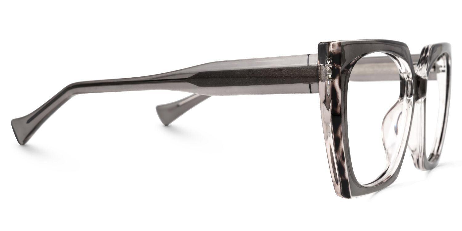 Edge - Geometric Grey Eyeglasses | Vooglam 4