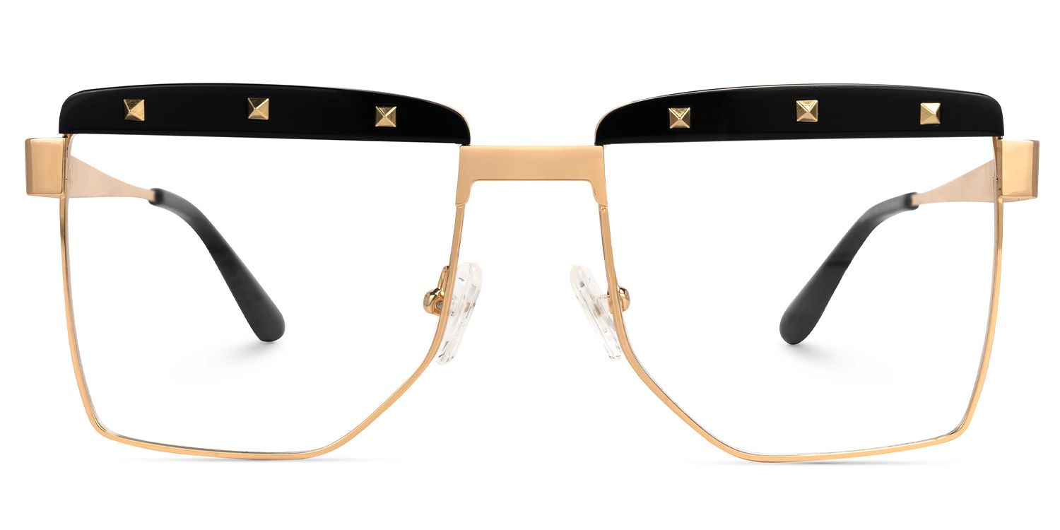 Electra - Aviator Black/Gold Eyeglasses | Vooglam Angle View