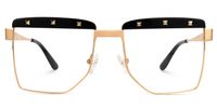 Electra - Aviator Black/Gold Eyeglasses | Vooglam Angle View