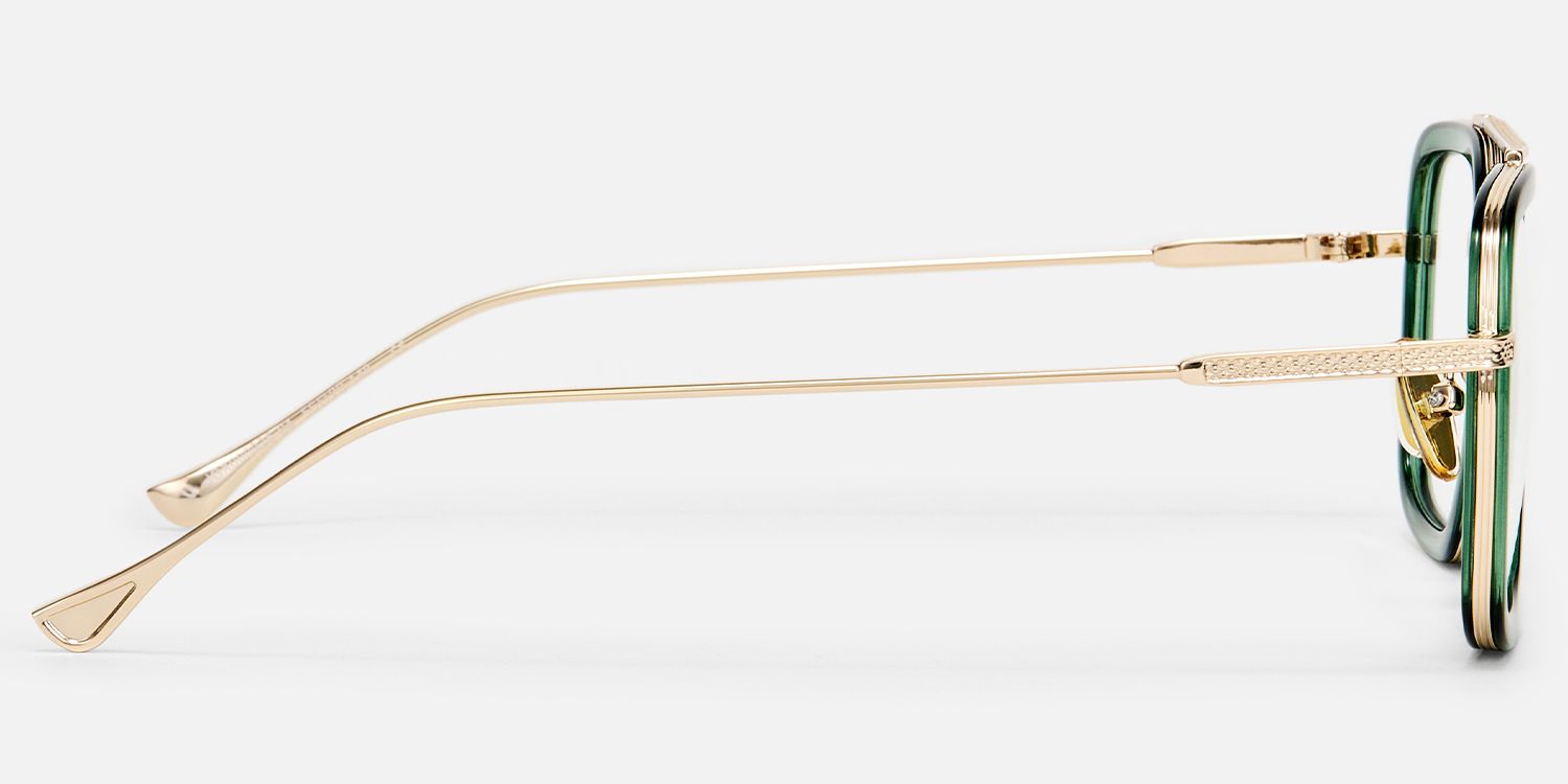 Alvira - Aviator Green Eyeglasses | Vooglam Side View