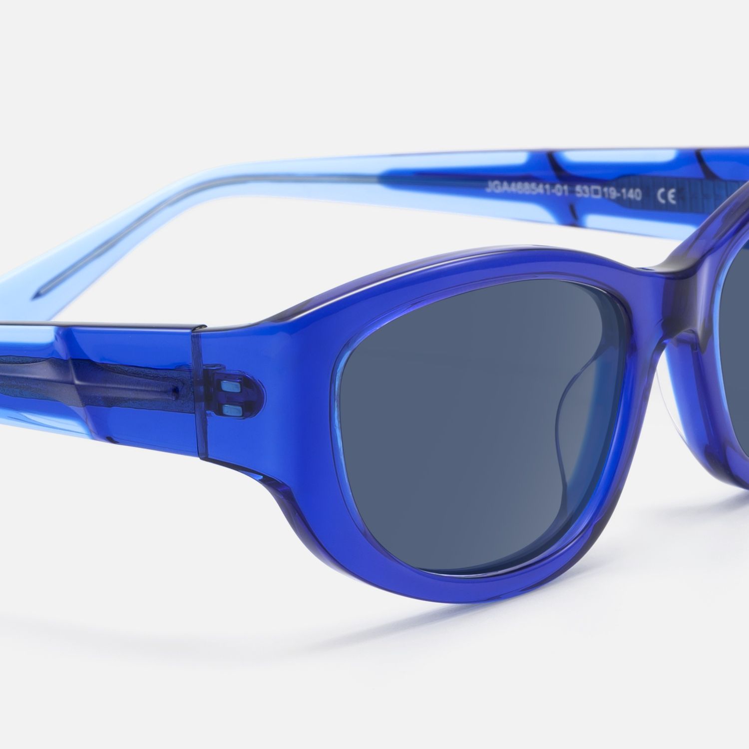 Bubble - Clear Navy Blue Tint Rectangle Shades by Vooglam - Design Details