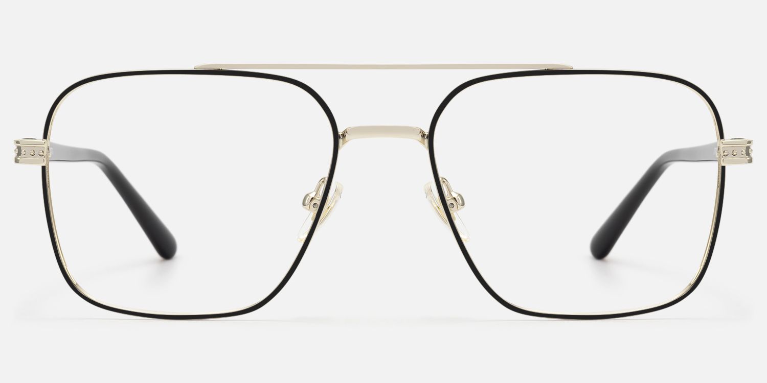 Kovar - Black And Gold Wire Frame Aviator | Vooglam Angle View