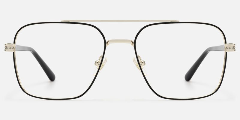 Kovar - Black And Gold Wire Frame Aviator | Vooglam