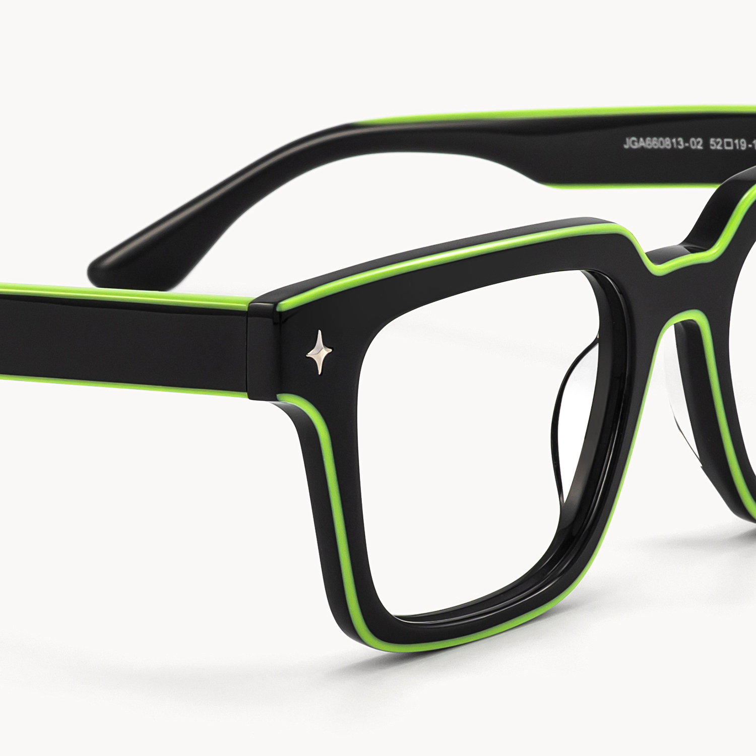 Fractal - Square Black Eyeglasses - 5