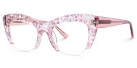 Algernon - Cat Eye Pink Eyeglasses | Vooglam Front View
