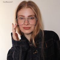 Fidelina - Aviator Silver Eyeglasses - 6