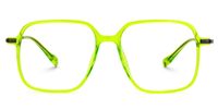 Halima - Square Green Eyeglasses | Vooglam Angle View