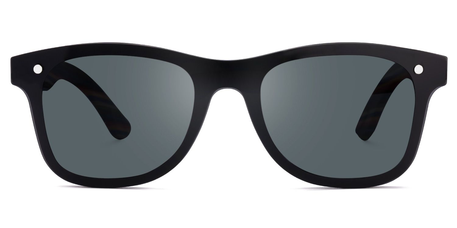 Gabryle - Rectangle Black Sunglasses | Vogolam Angle View