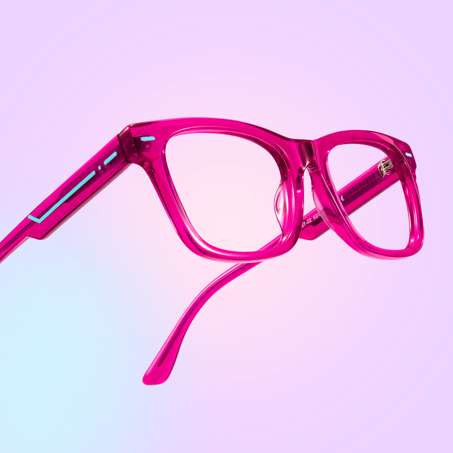 Ether - Square Purple Eyeglasses - 3
