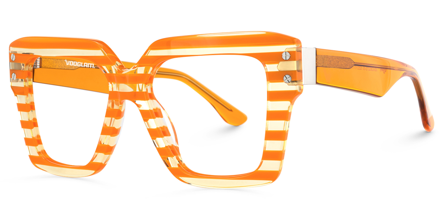 Azania - Square Orange Eyeglasses