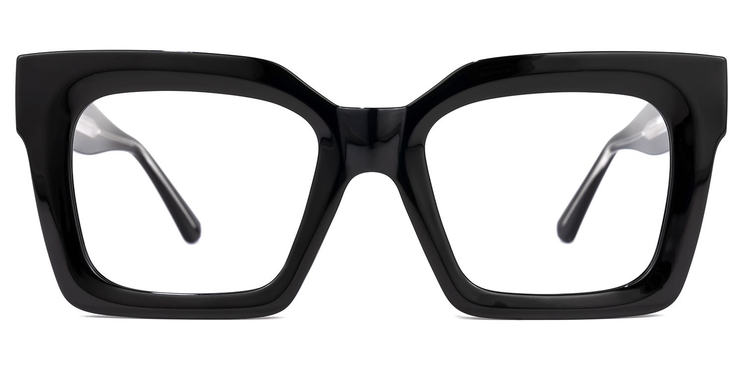 Frame Size of Pacheco - Bold Chunky Oversized Black Glasses | Vooglam