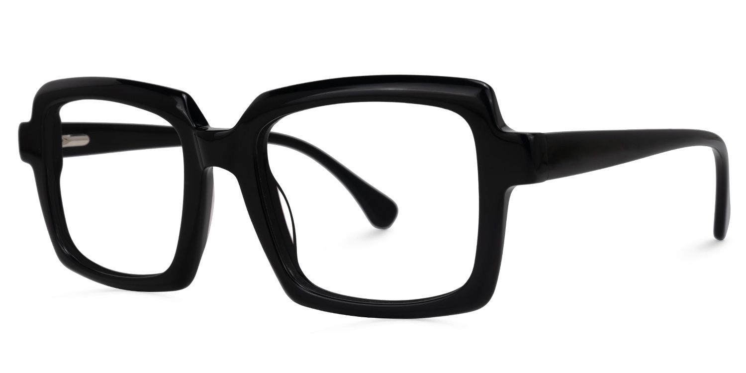 Eladio - Rectangle Black Eyeglasses | Vooglam Front View