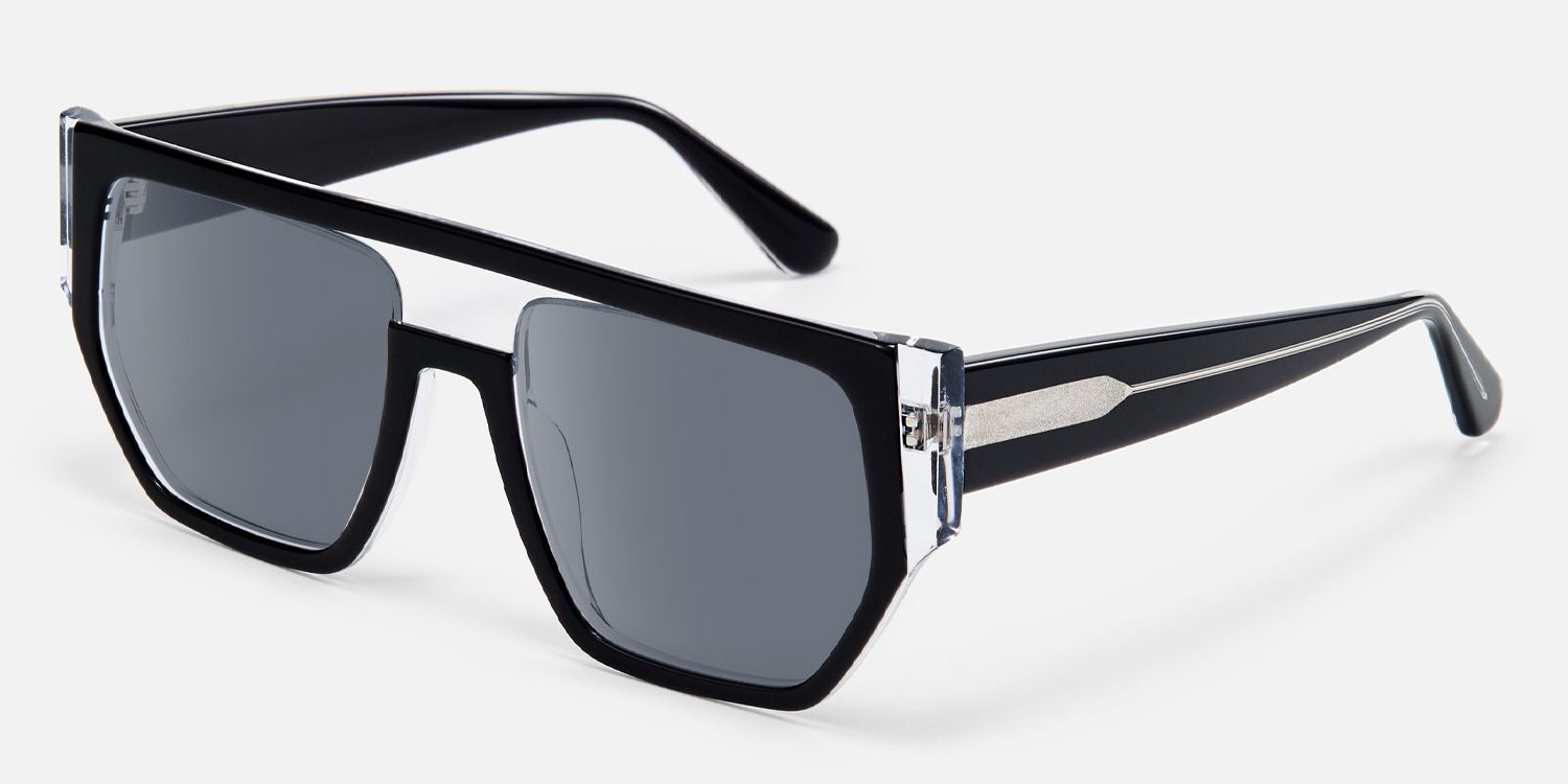 Inerney - Aviator Black Sunglasses | Vooglam Front View