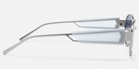 Ember - Oval Silver Sunglasses | Vooglam Side View