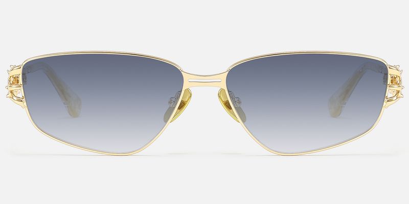 Spine - Gold Metal Sunglasses with Thorn | Vooglam