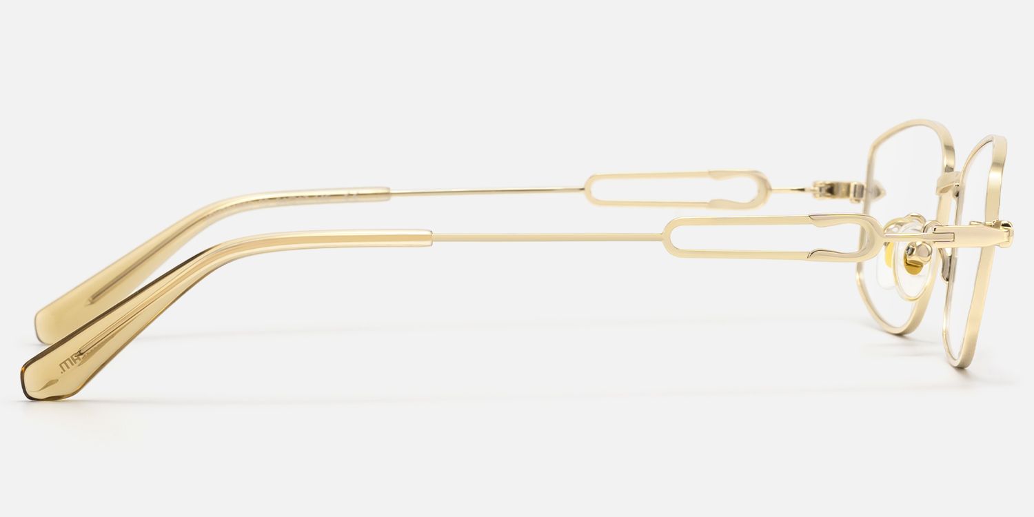 Bladework - Narrow Gold Metal Rim Glasses | Vooglam Side View