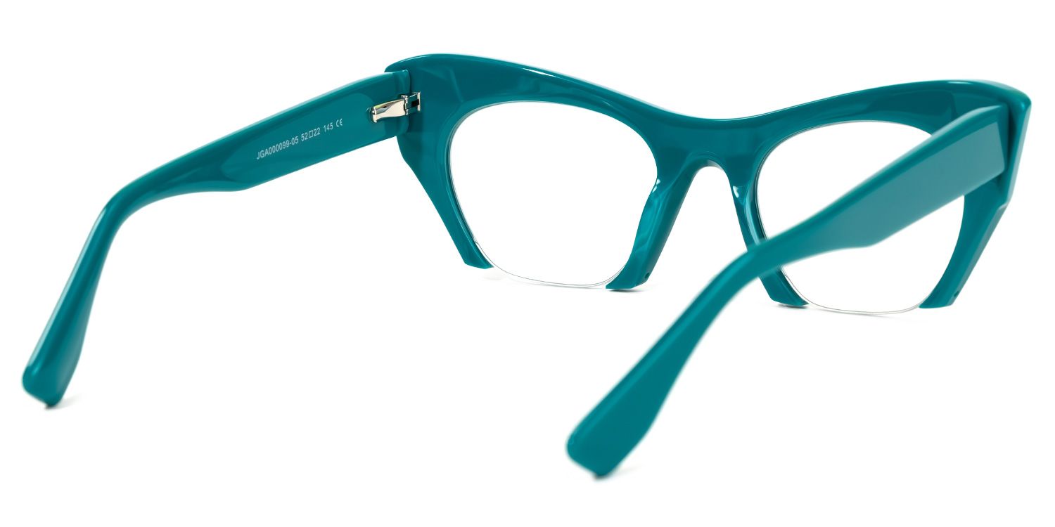 Kelly - Cat Eye Green Eyeglasses | Vooglam Side View