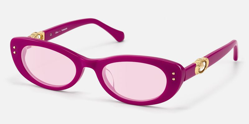 Ginza - Pink Tinted Magenta Y2K Rave Sunglasses | Vooglam