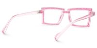 Pandeia - Rectangle Pink Eyeglasses | Vooglam Side View