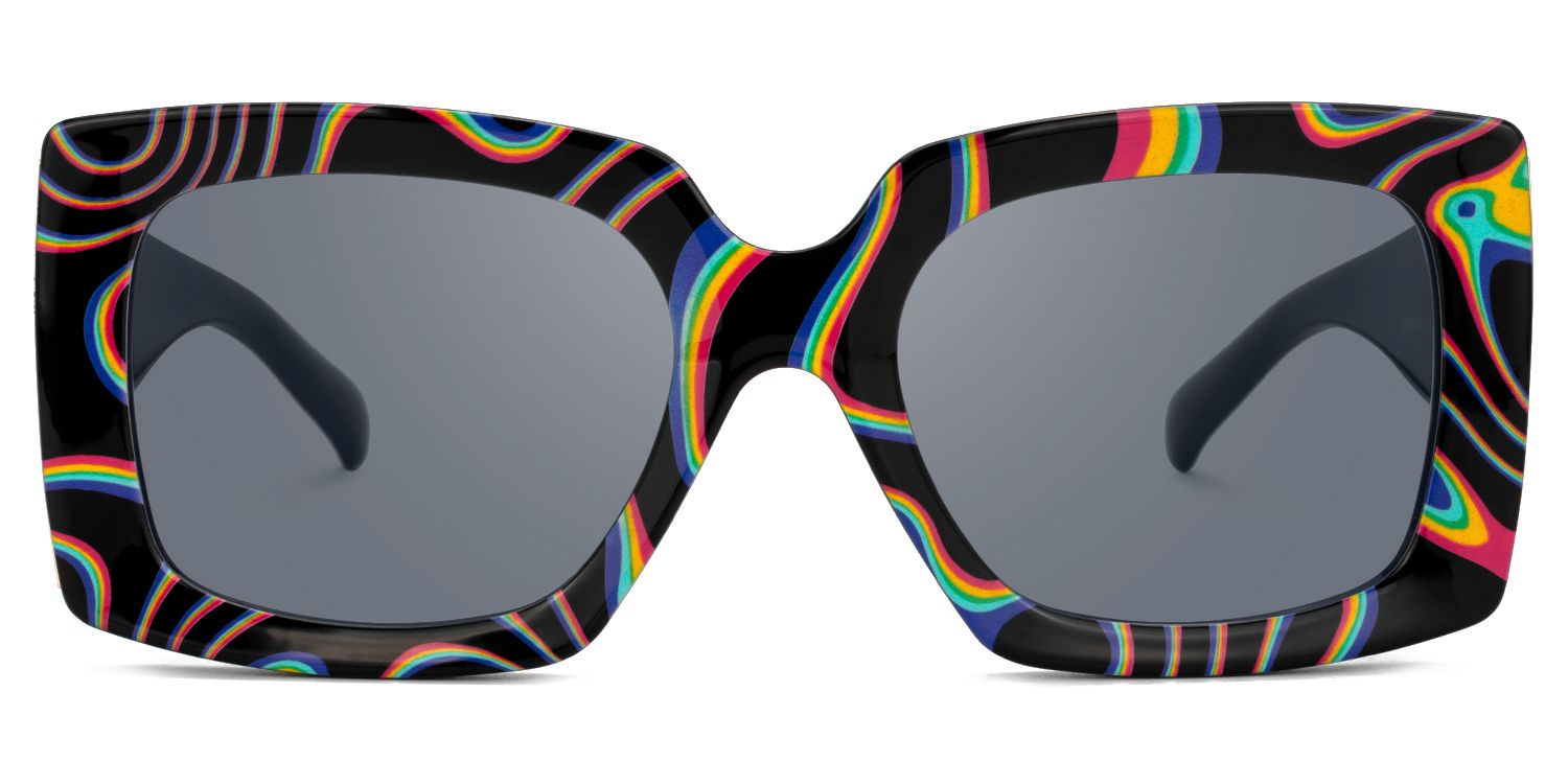 Borislav - Rectangle Multicolor Sunglasses | Vooglam Angle View