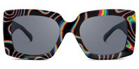 Borislav - Rectangle Multicolor Sunglasses | Vooglam Angle View